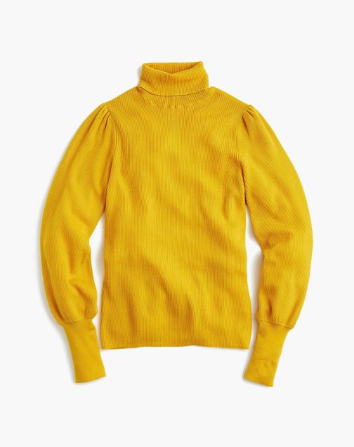 Balloon-sleeve turtleneck sweater